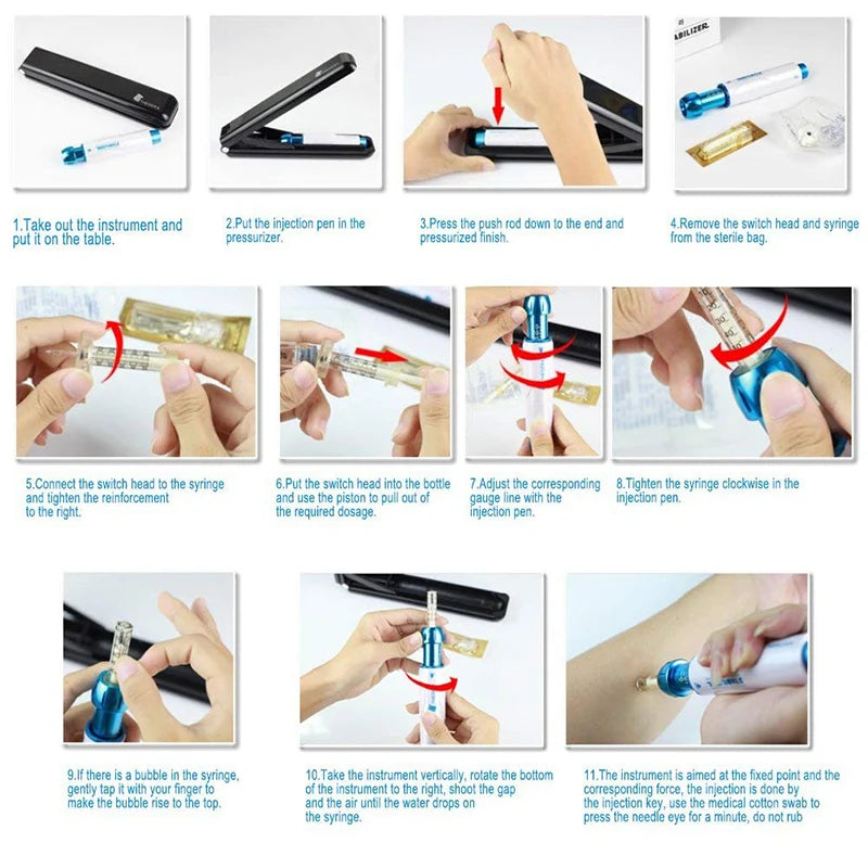 Atomizer Sterile Hyaluronic Pen Transparent Gun Wrinkle Resistant Lip Lifting Injection Pen Disposable Consumable Syringe